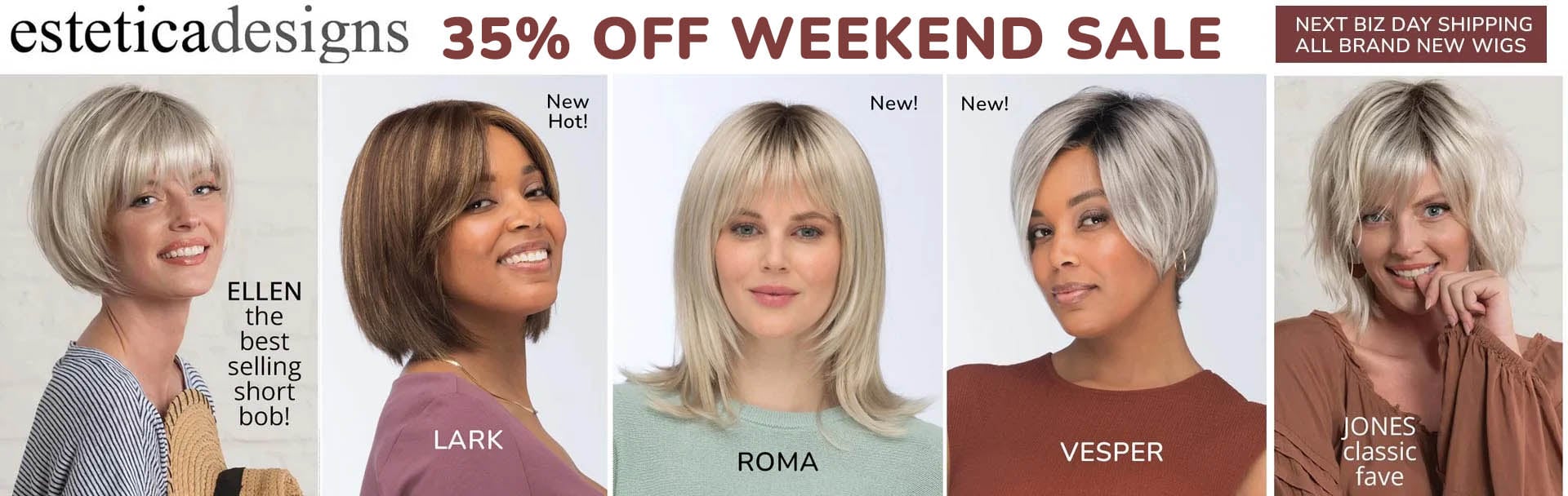 Estetica wigs 35% off