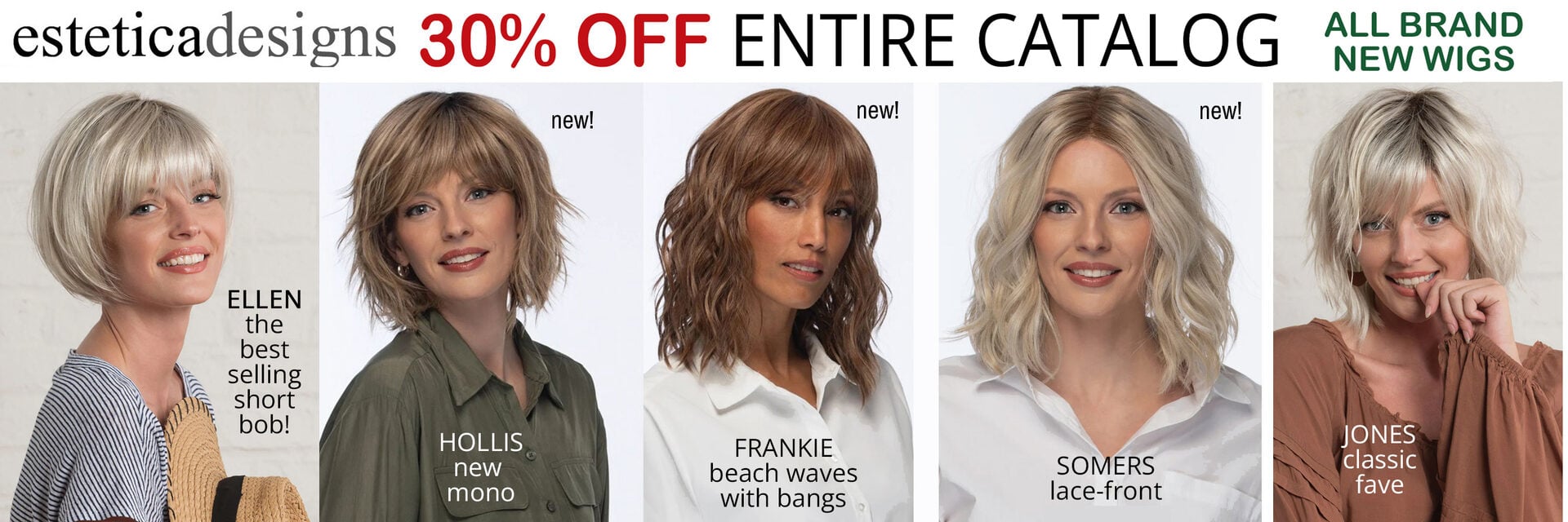 Estetica Wigs 30% off