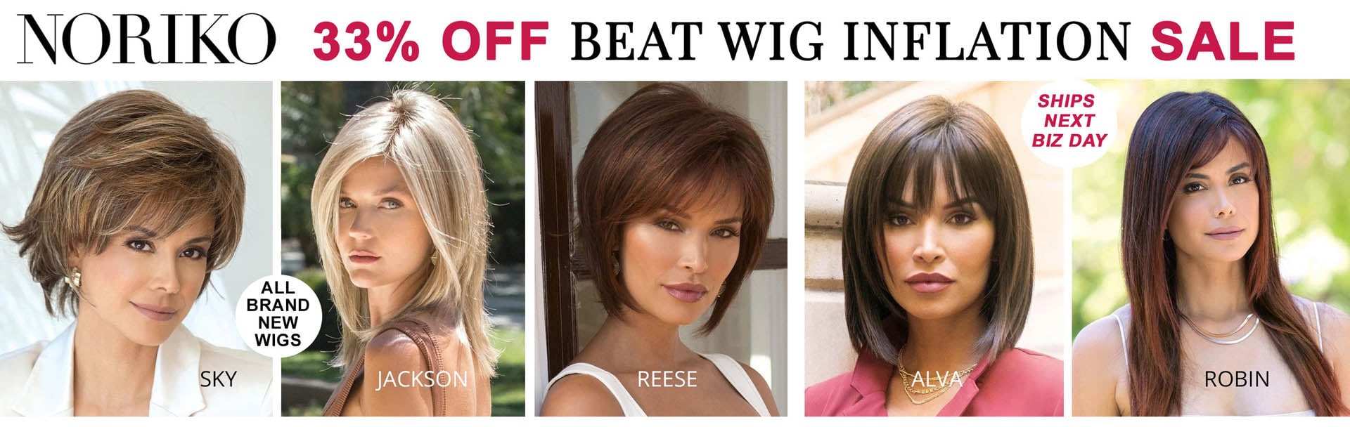 Noriko wigs 33% off