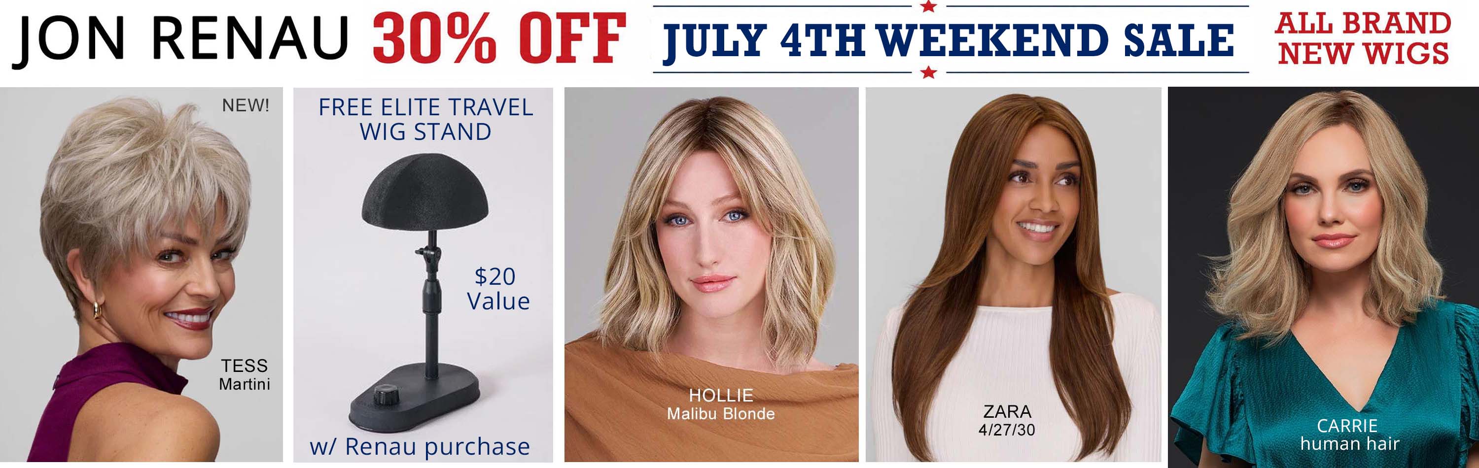 Jon Renau wigs 30% off